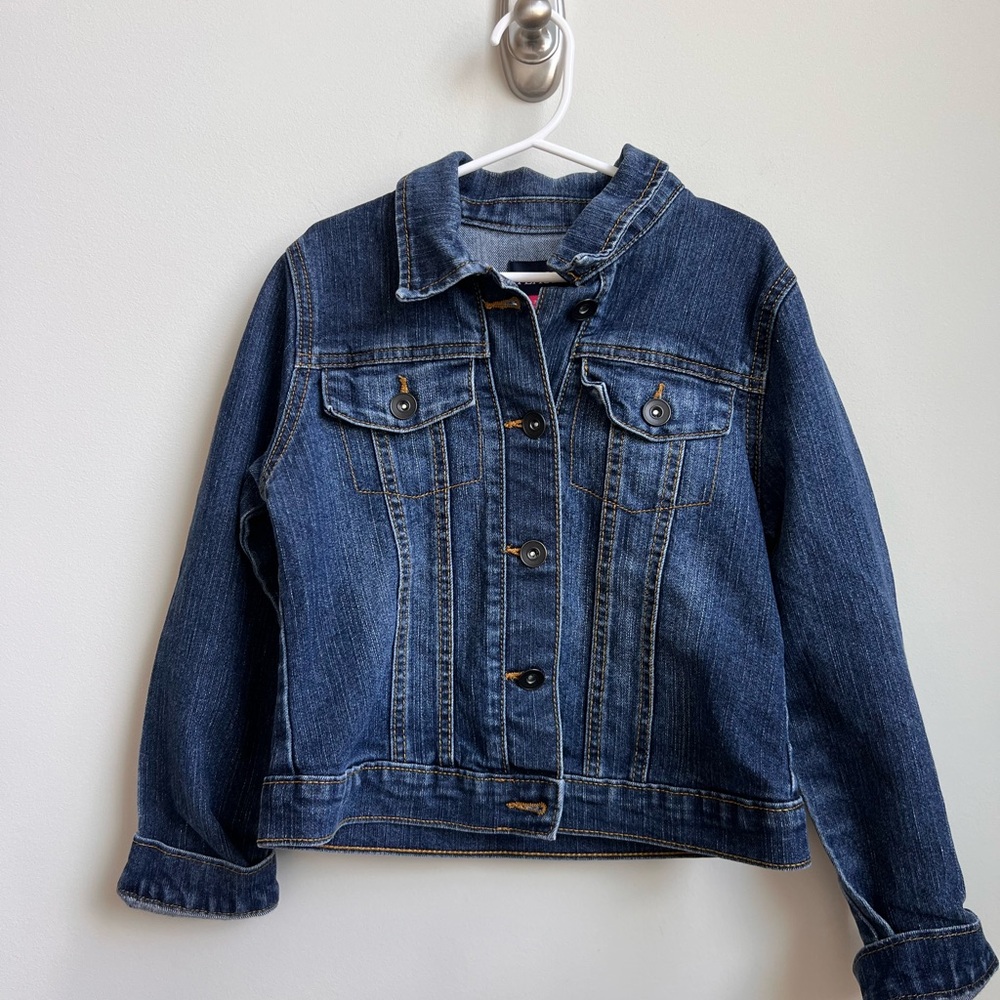 Children’ Place Kids Dark Blue Denim Jacket - Classic Button-Up